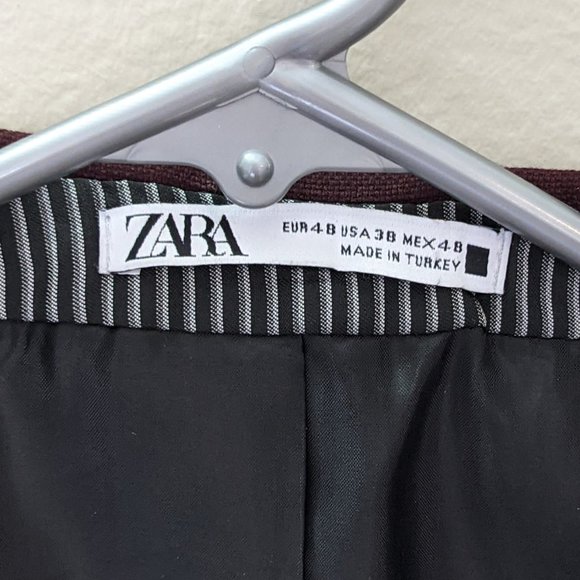 Zara Mens Blazer Sports Jacket Burgundy NEW - Picture 3 of 4